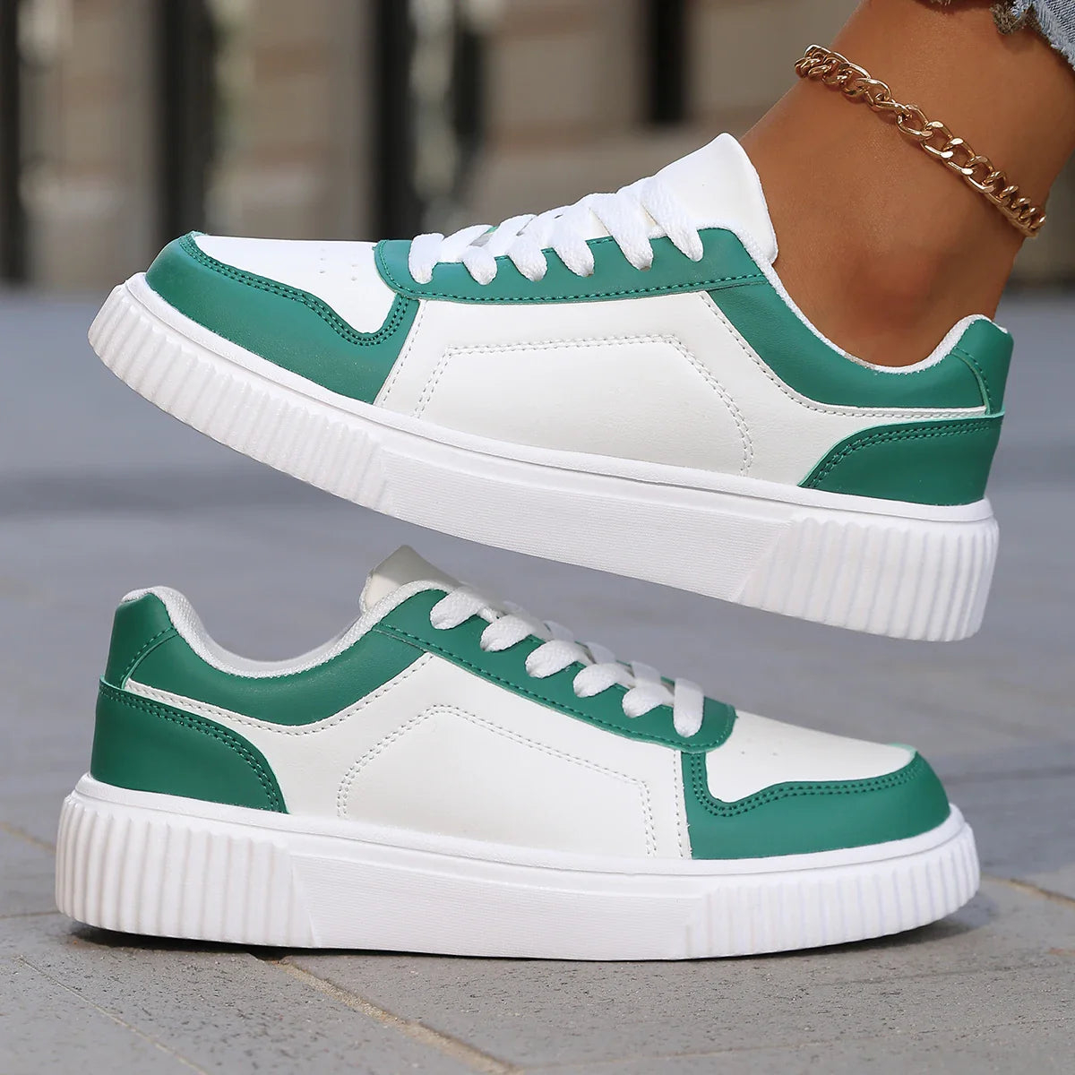 Baskets femme plateforme lacets semelle épaisse sneakers casual confortables