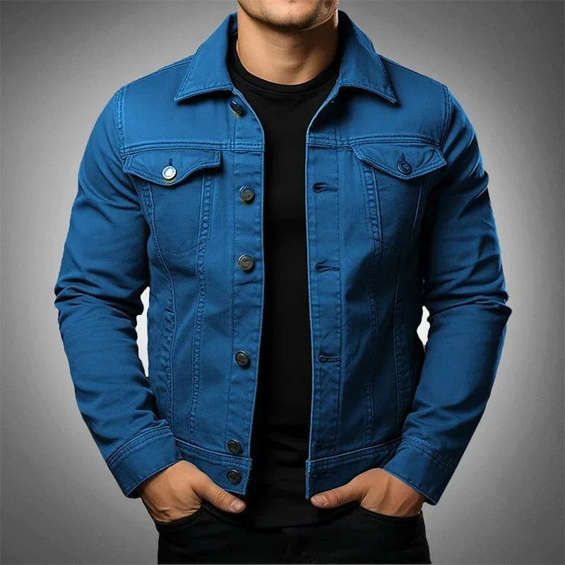 Veste en jean homme coupe ajustée style casual légère mi-saison