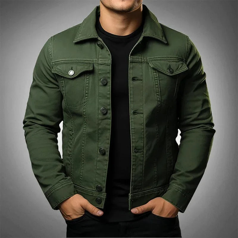 Veste en jean homme coupe ajustée style casual légère mi-saison