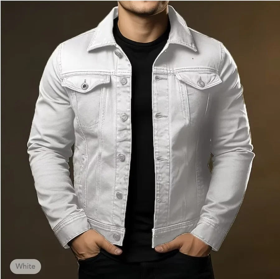 Veste en jean homme coupe ajustée style casual légère mi-saison