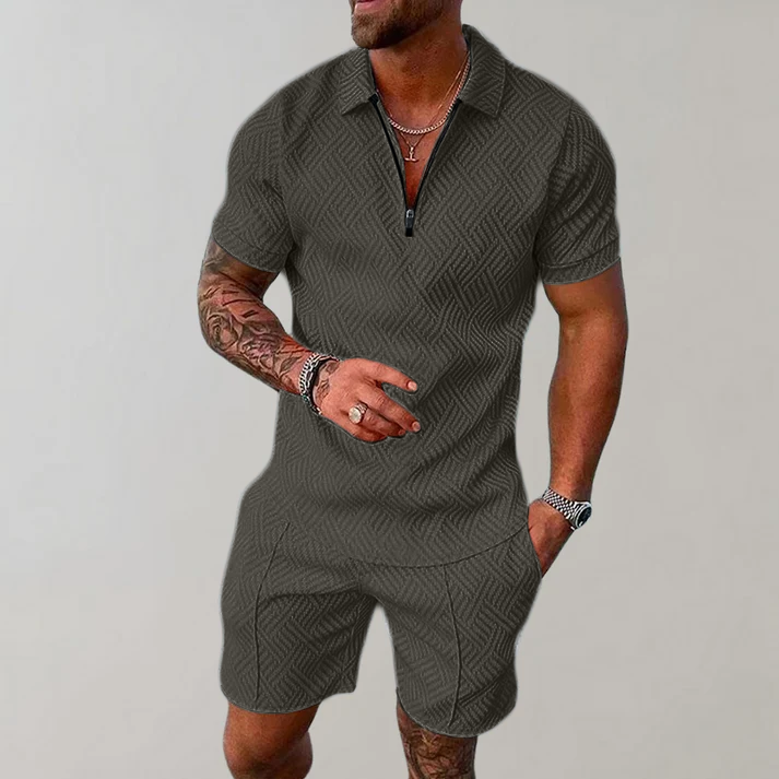Ensemble polo short homme été manches courtes short assorti coupe décontractée