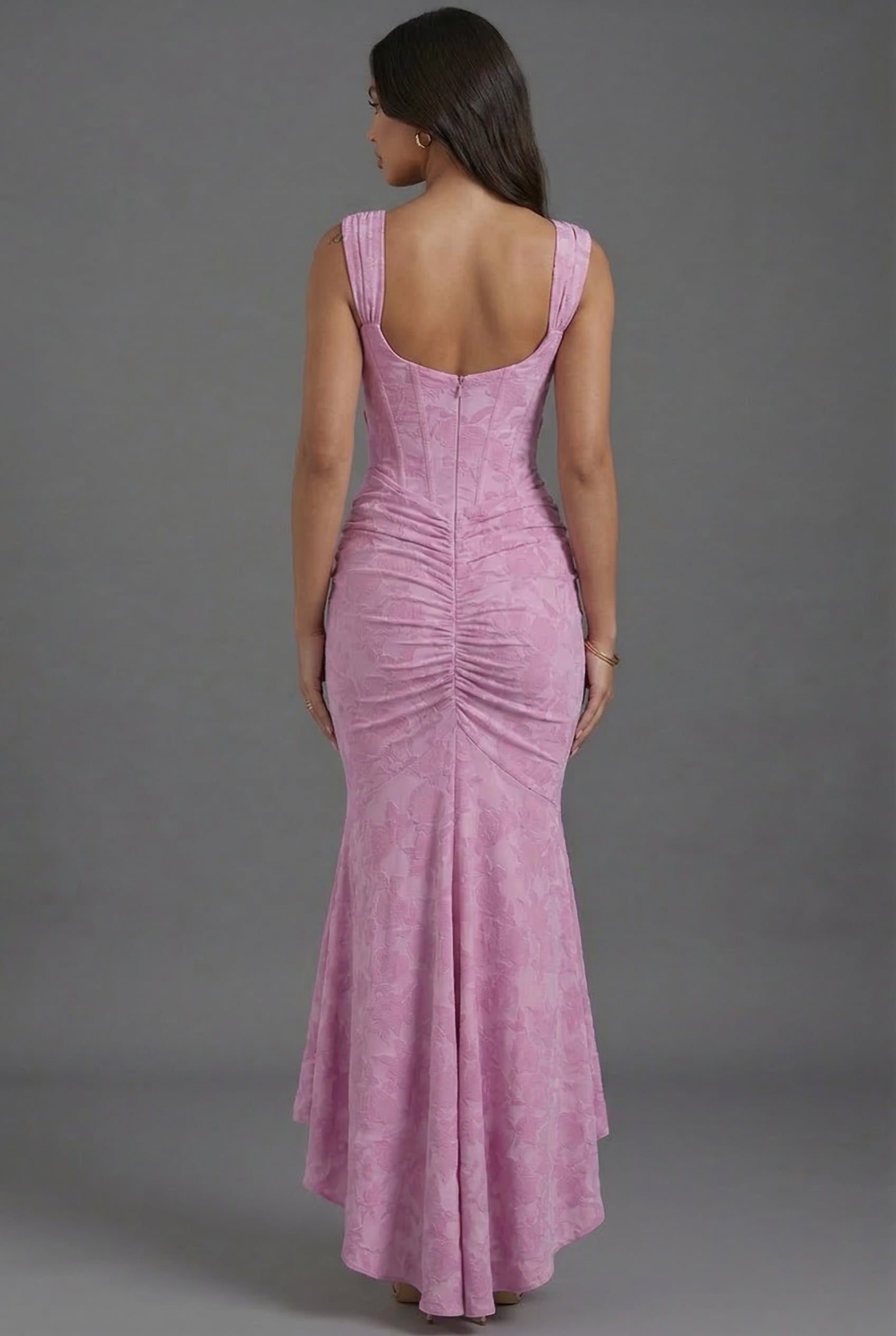 Robe corset longue sirène col carré invitée mariage