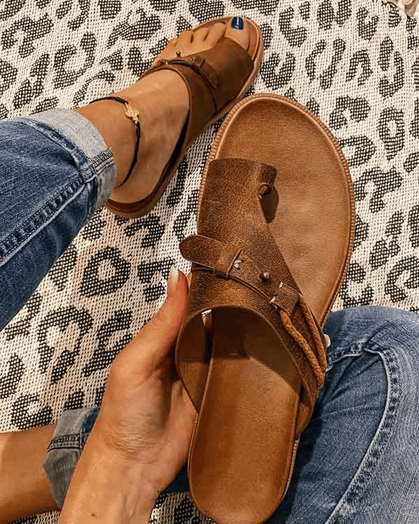 Sandales femme plates tong boucle été