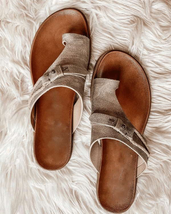 Sandales femme plates tong boucle été