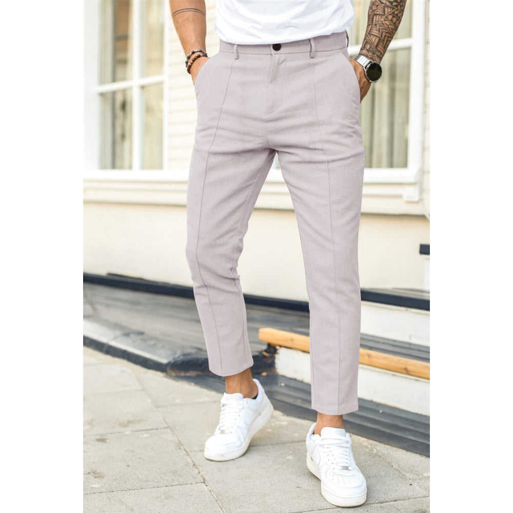 Pantalon homme slim fit taille ajustée style chic urbain