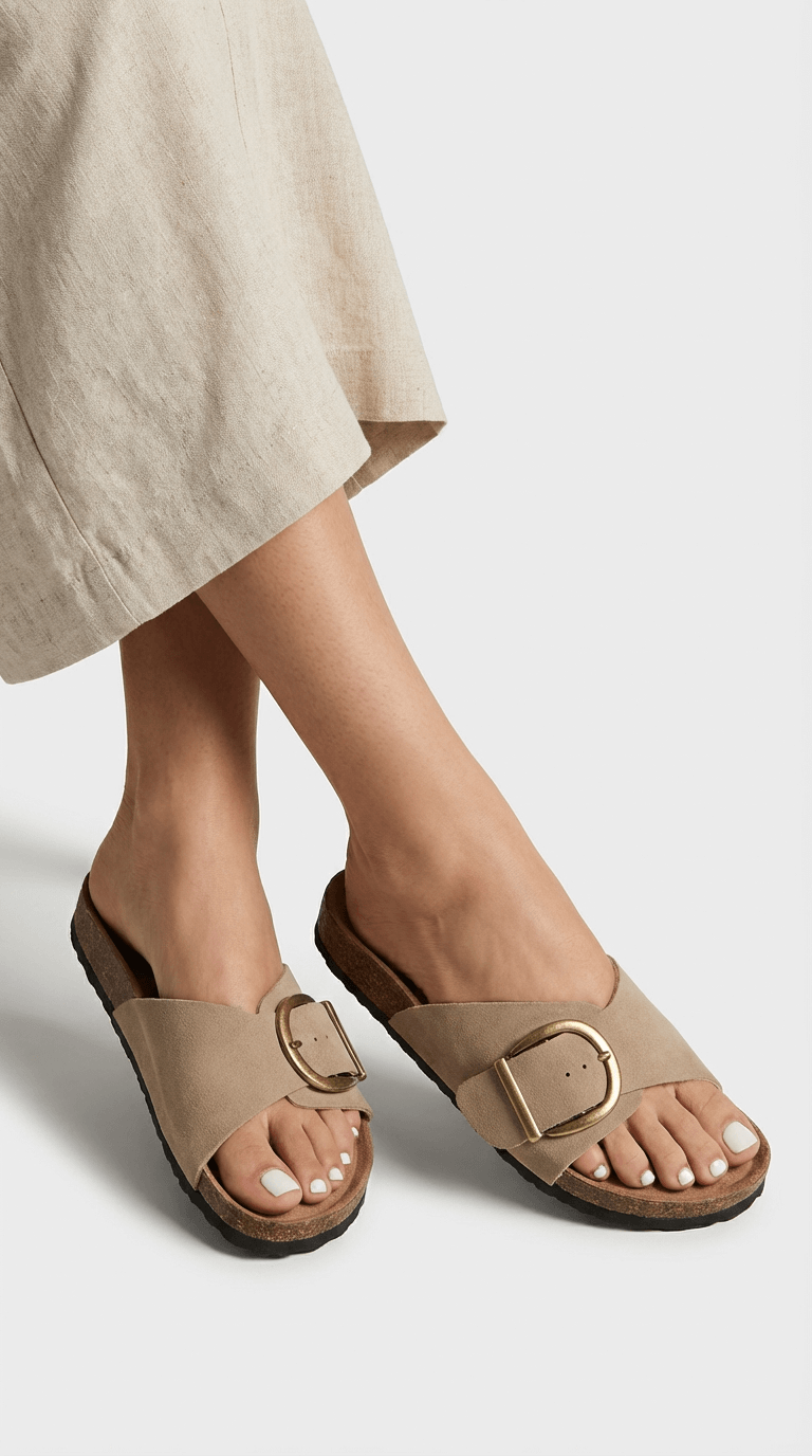 Sandales femme à boucle semelle orthopédique confort mule semelle épaisse été