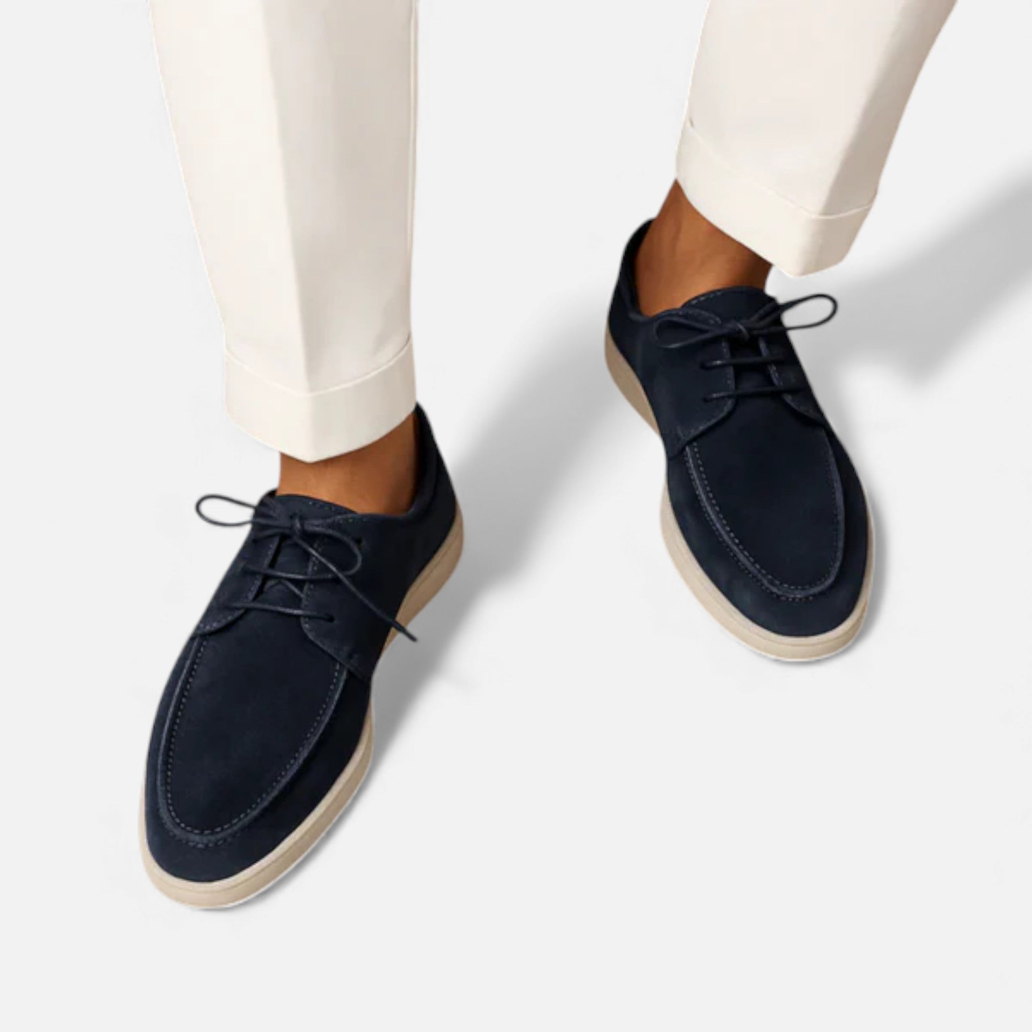 Chaussures bateau homme en daim à lacets avec semelle légère antidérapante
