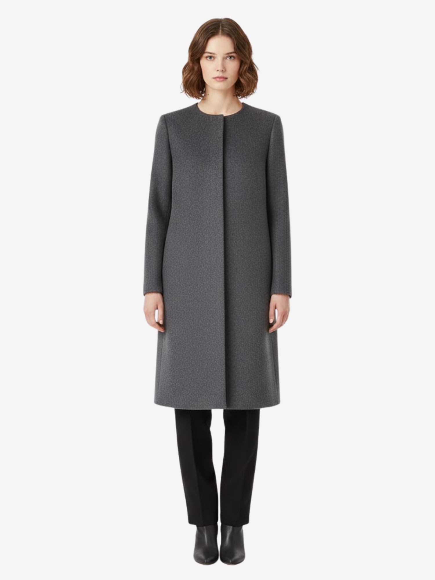 Manteau Femme Long Coupe Droite Élégante