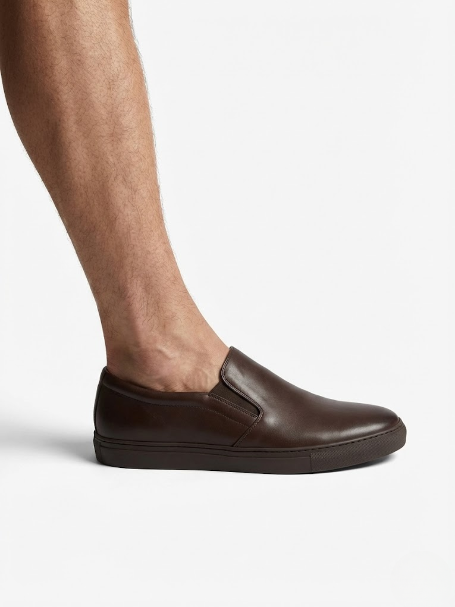 Sneakers Homme Slip-On en Cuir Lisse