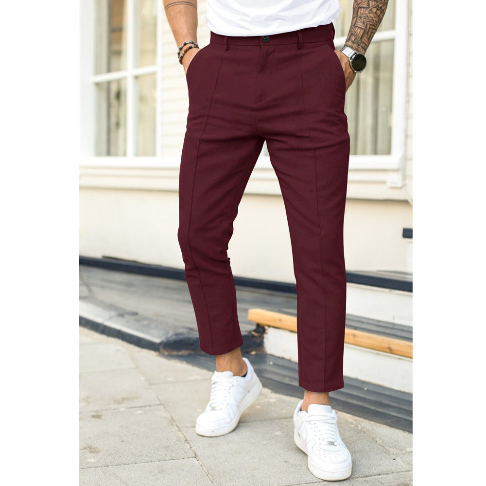 Pantalon homme slim fit taille ajustée style chic urbain