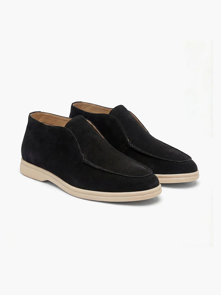 Mocassins homme effet daim sans lacets style casual chic semelle confortable