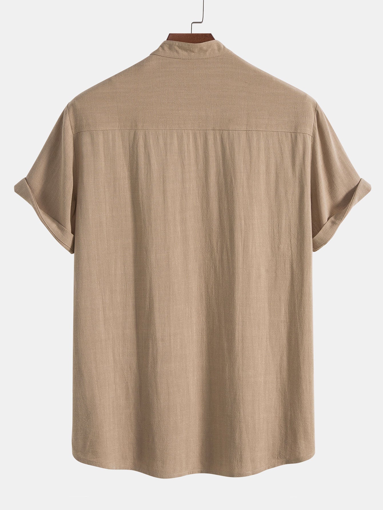 Ensemble homme lin été chemise manches courtes col mao pantalon à cordon