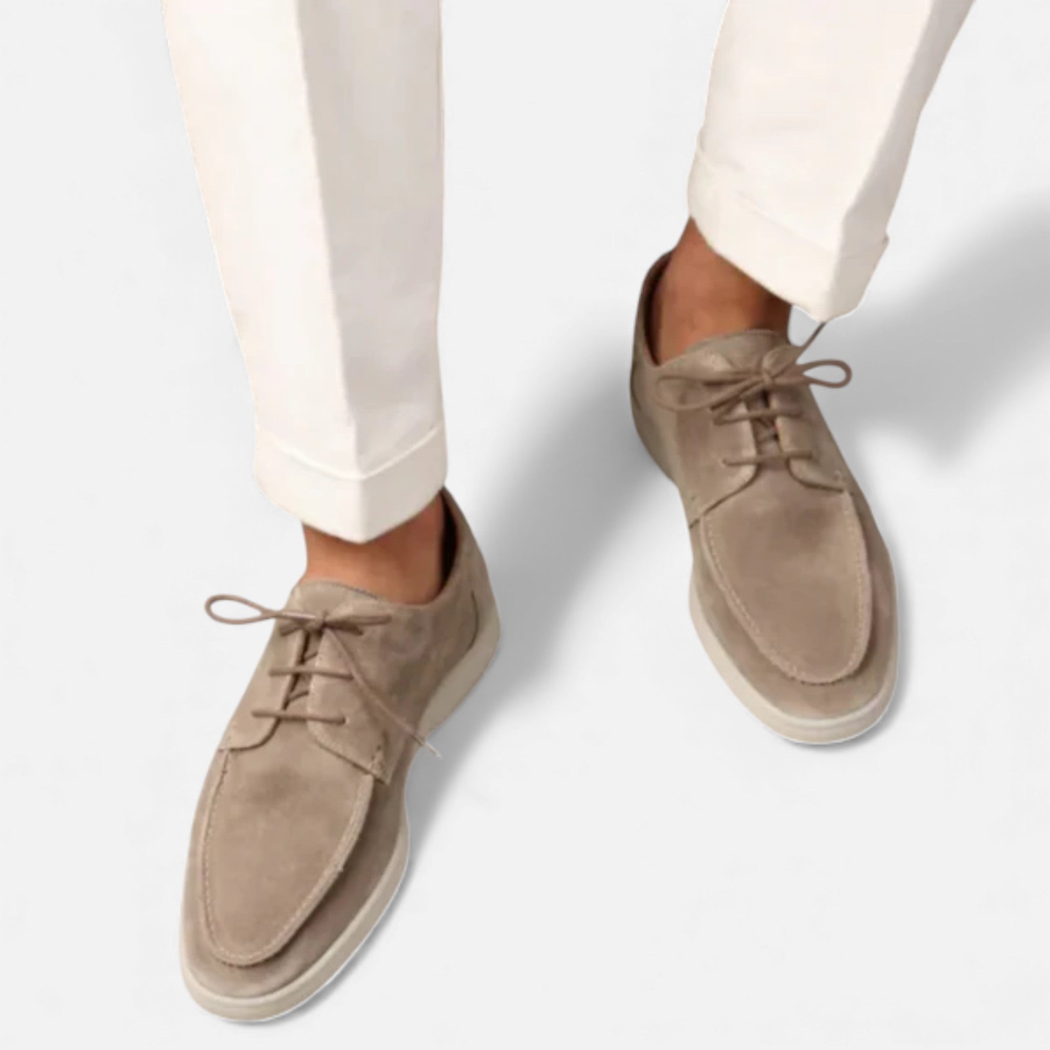Chaussures bateau homme en daim à lacets avec semelle légère antidérapante