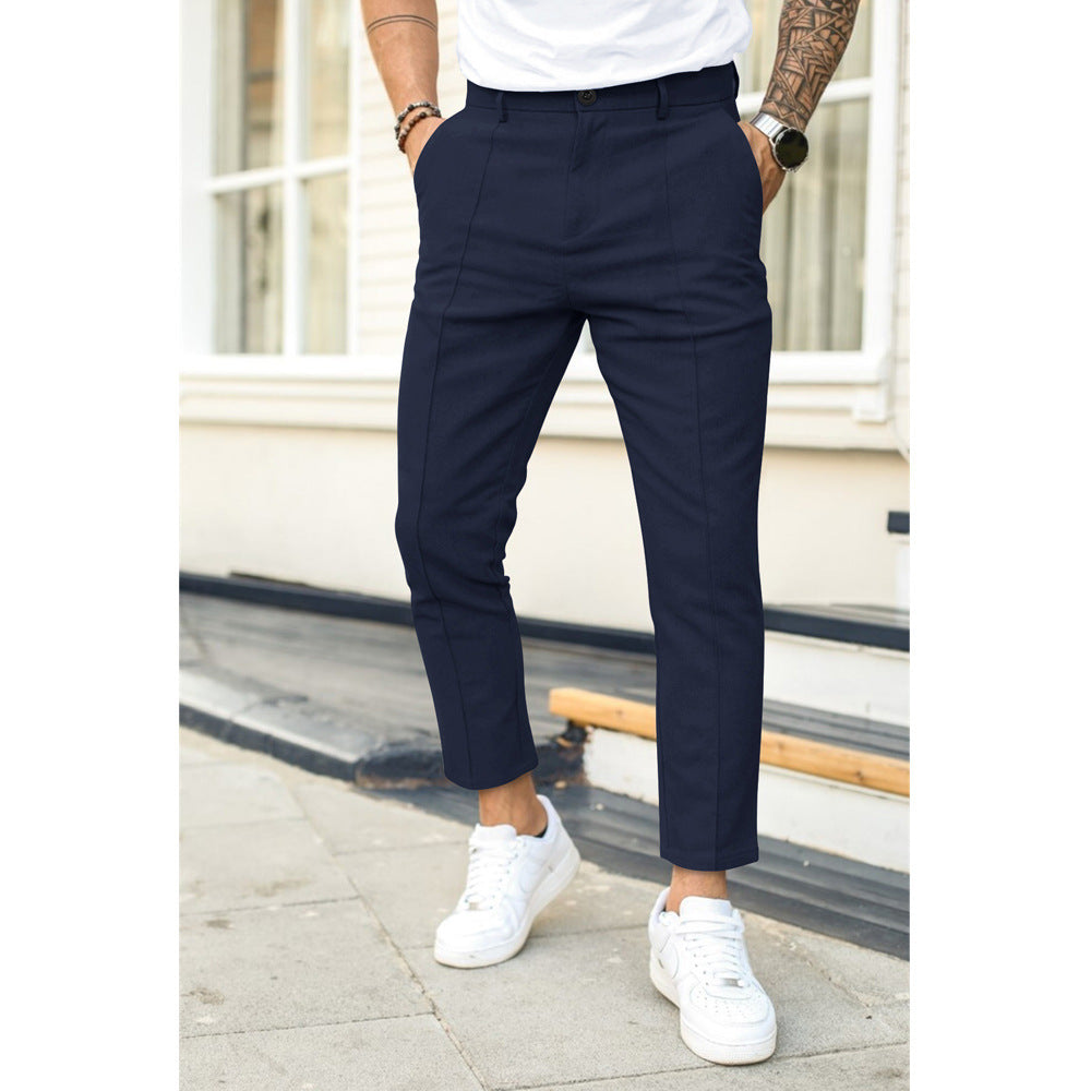Pantalon homme slim fit taille ajustée style chic urbain