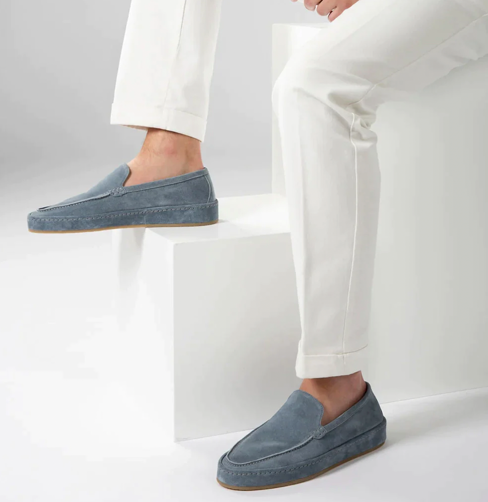 Mocassins homme en daim style casual chic à enfiler semelle confortable