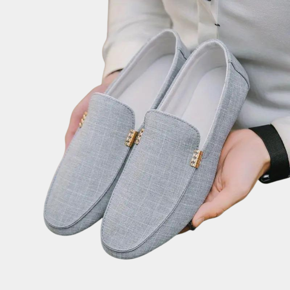 Mocassins homme sans lacets effet lin style casual chic confort été