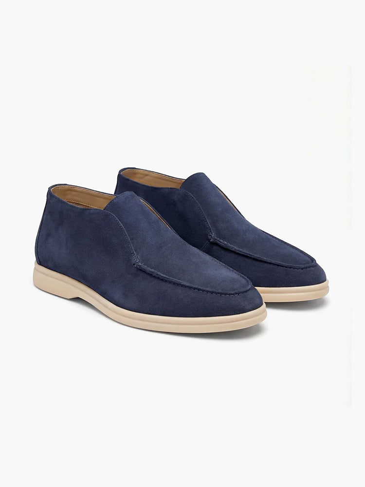 Mocassins homme effet daim sans lacets style casual chic semelle confortable