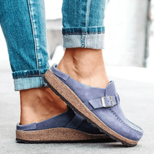 Mocassins femme à boucle semelle confort style sabot casual antidérapant