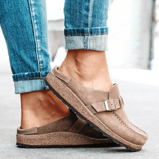 Mocassins femme à boucle semelle confort style sabot casual antidérapant