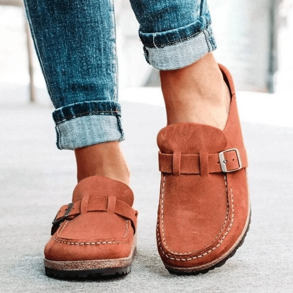 Mocassins femme à boucle semelle confort style sabot casual antidérapant