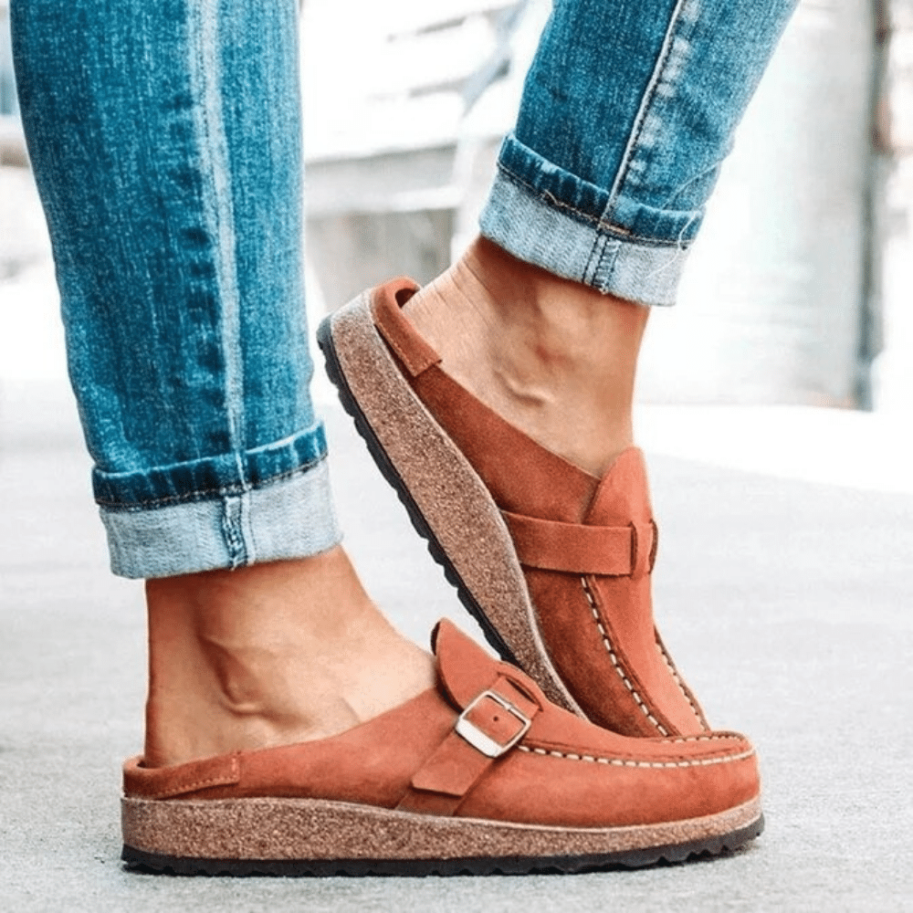 Mocassins femme à boucle semelle confort style sabot casual antidérapant