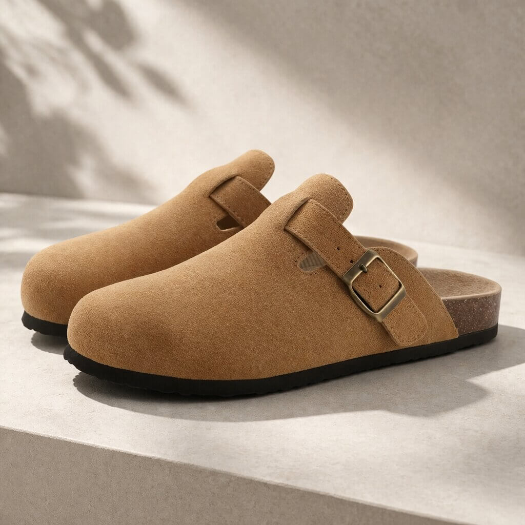Sabots confort unisex à boucle semelle anatomique style suédine