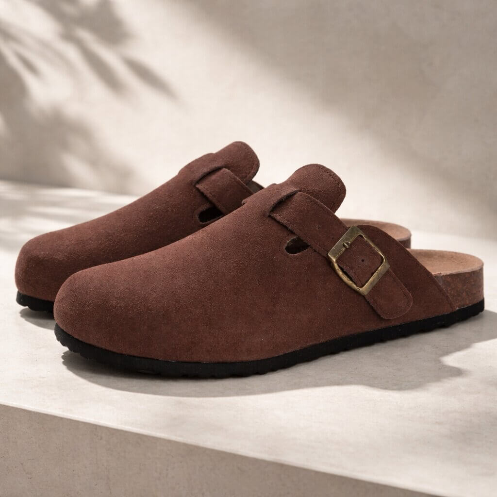 Sabots confort unisex à boucle semelle anatomique style suédine
