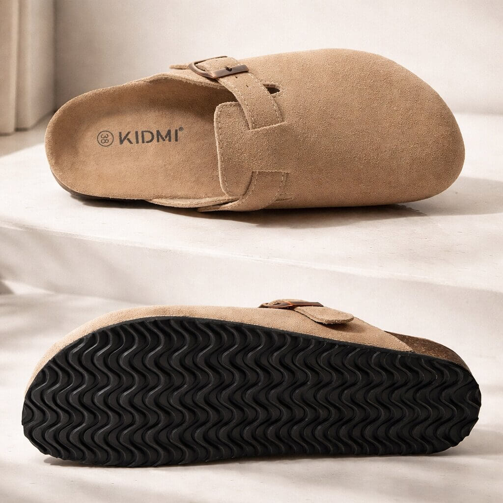 Sabots confort unisex à boucle semelle anatomique style suédine