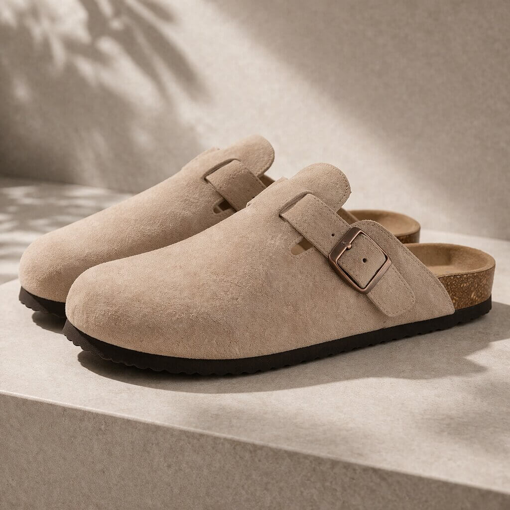 Sabots confort unisex à boucle semelle anatomique style suédine