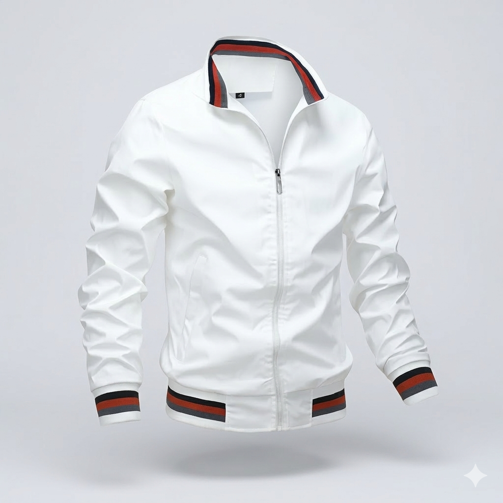Blouson homme léger d’été zippé style casual col montant