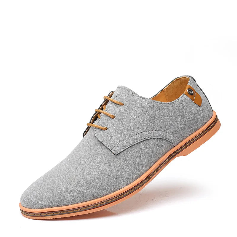 Derbies homme à lacets style Oxford avec finition suédée et bout uni