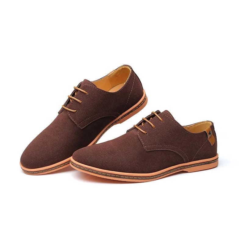 Derbies homme à lacets style Oxford avec finition suédée et bout uni