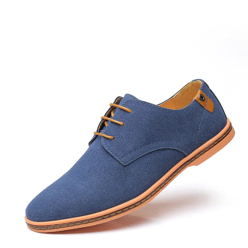 Derbies homme à lacets style Oxford avec finition suédée et bout uni