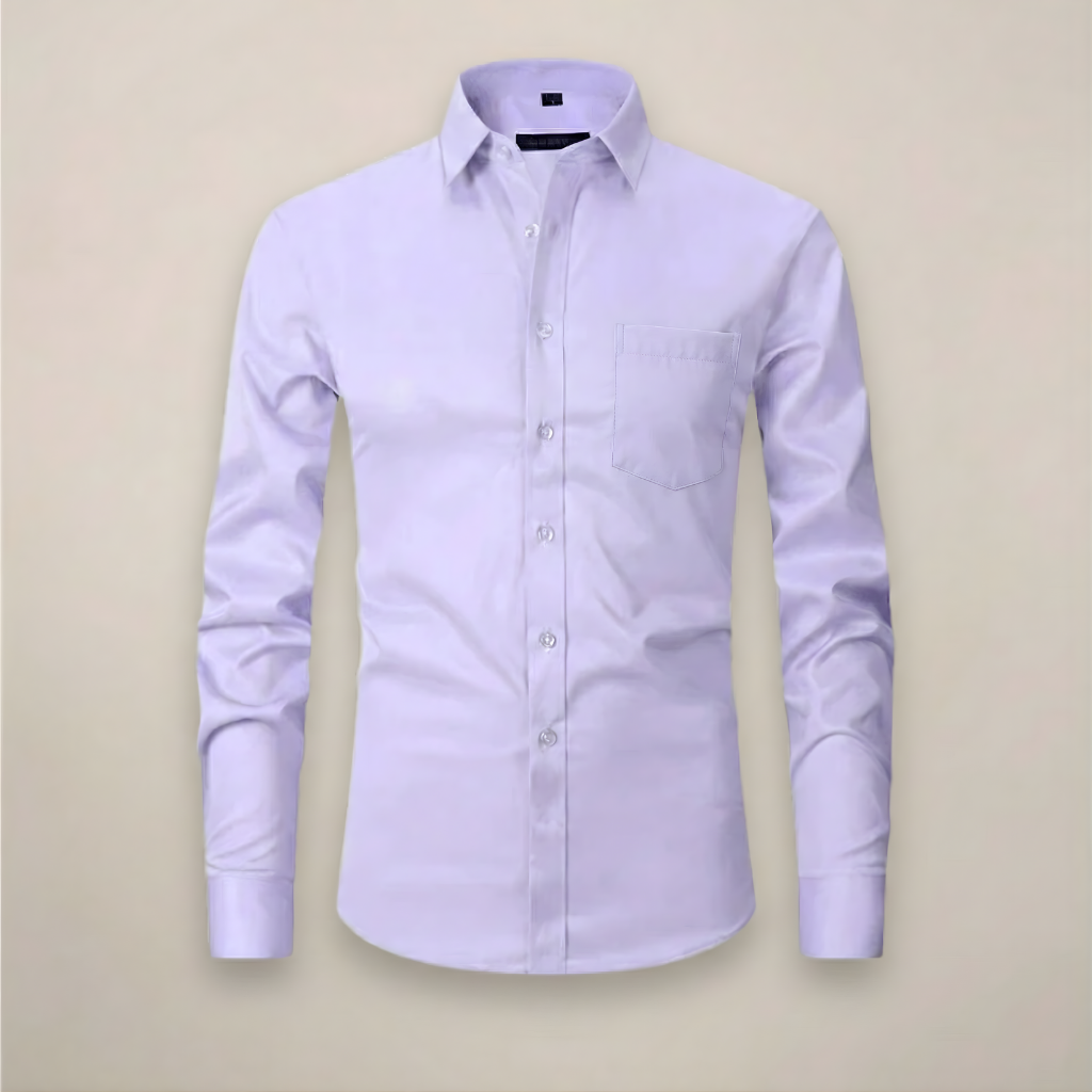 Chemise homme manches longues coupe ajustée sans repassage col classique