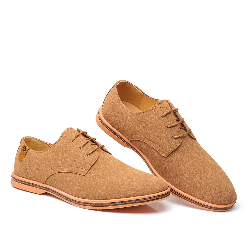 Derbies homme à lacets style Oxford avec finition suédée et bout uni