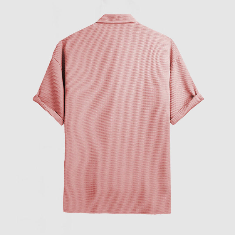 Chemise homme manches courtes texturée coupe décontractée style été casual