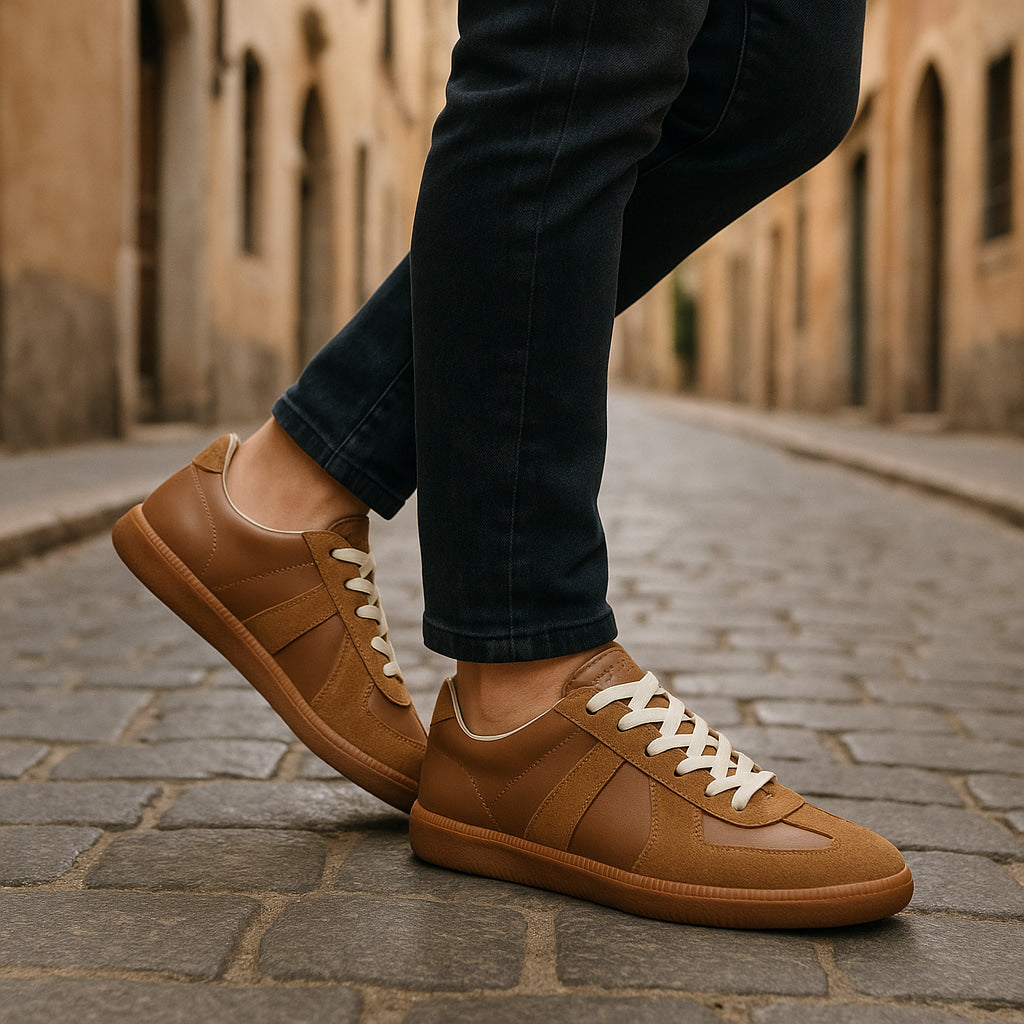 Baskets homme rétro à lacets style tennis casual semelle gomme antidérapante