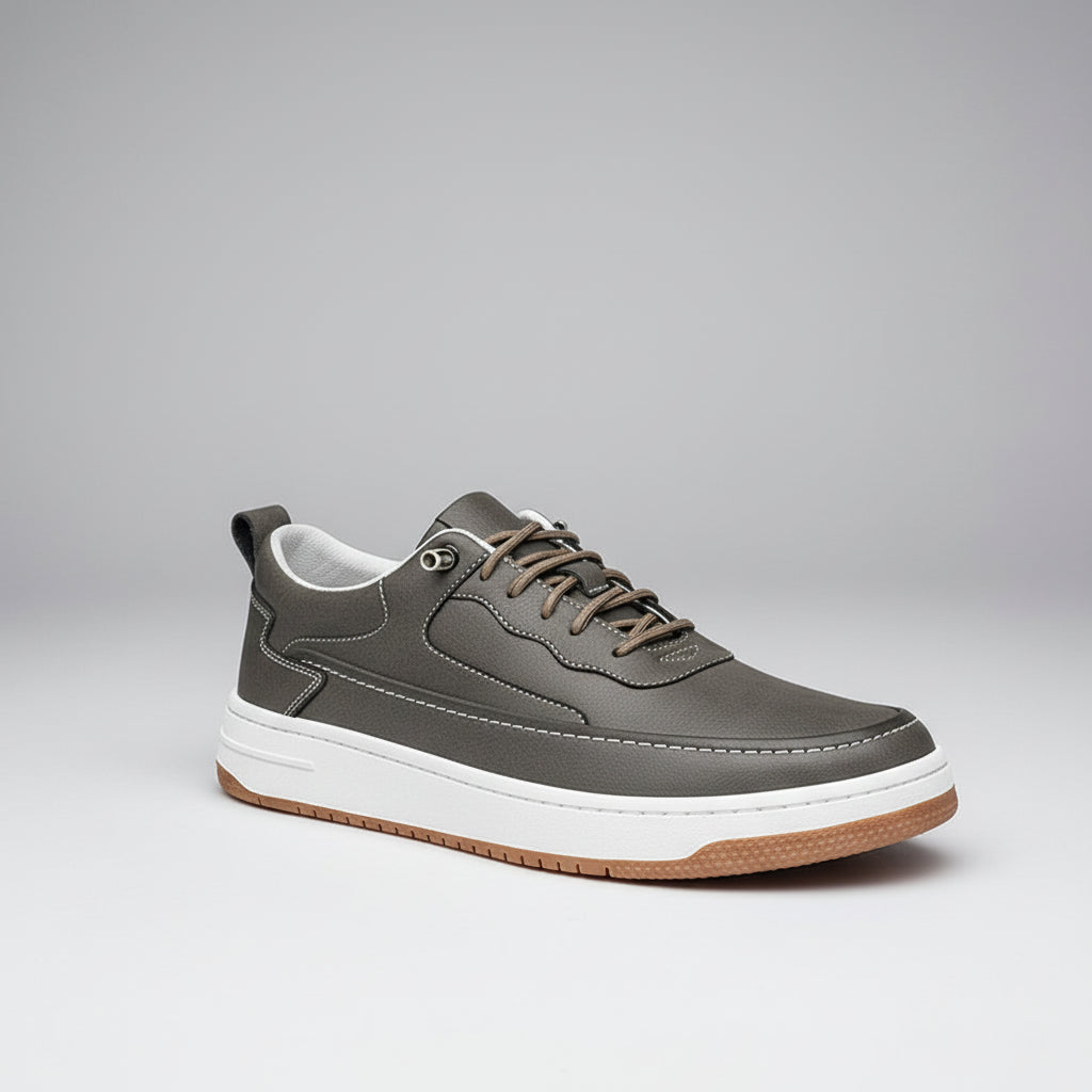 Baskets homme cuir lacets semelle épaisse chaussures casual confort