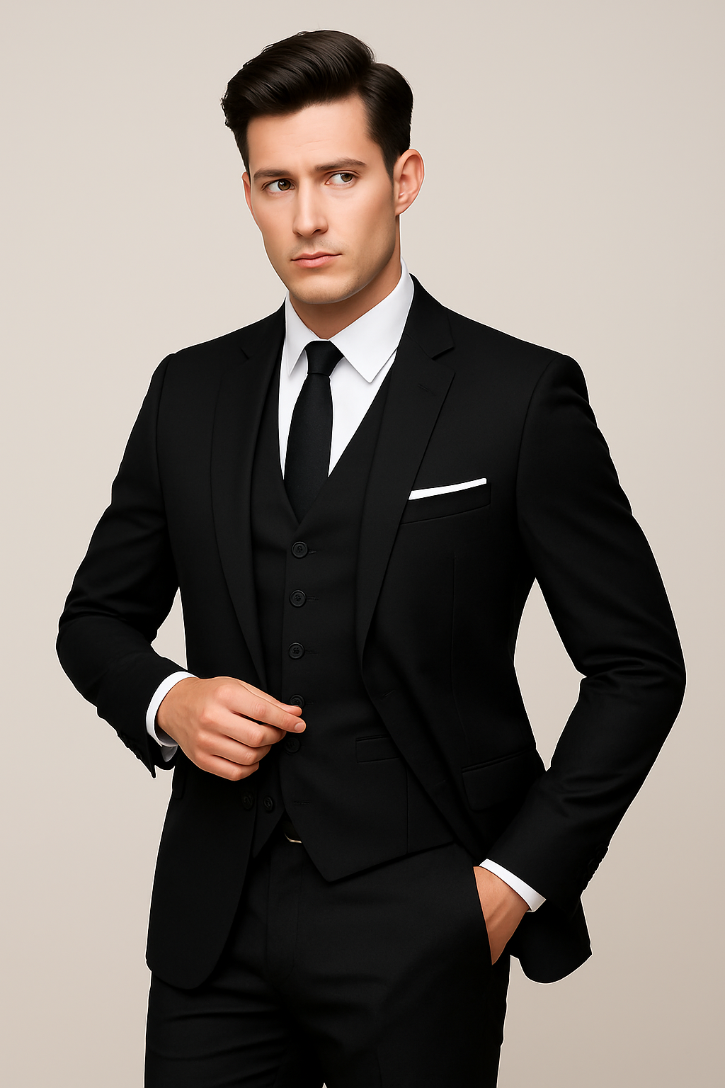 Costume 3 pièces homme coupe slim pour mariage et cérémonie style business élégant