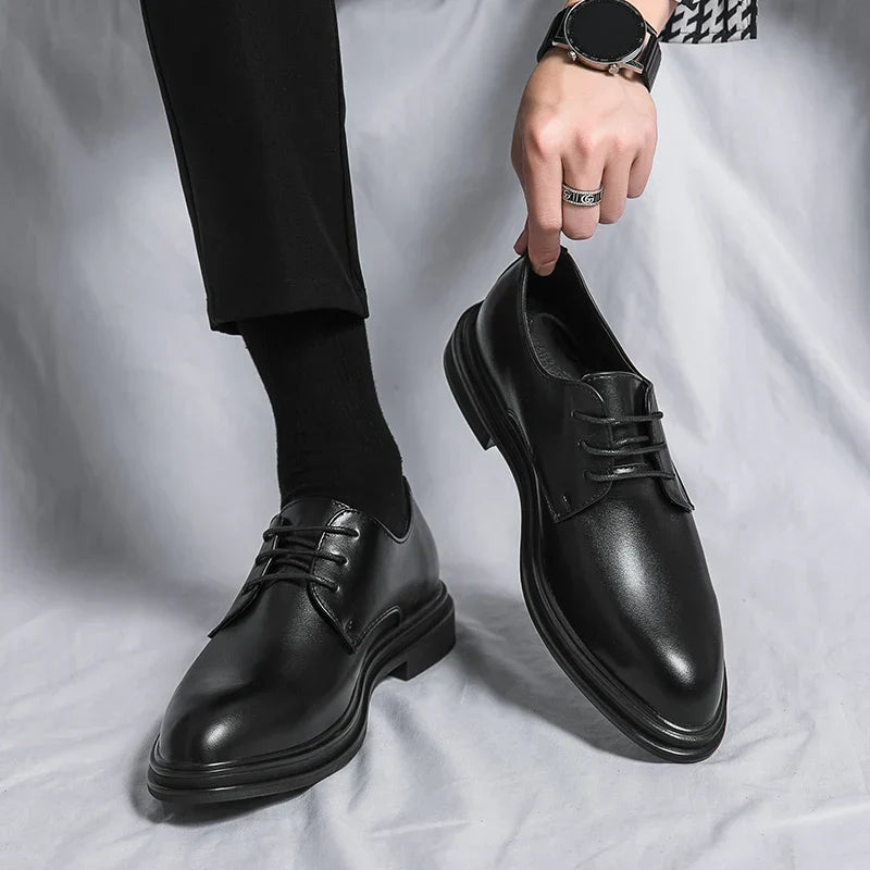 Chaussures derby homme verni lacets élégantes style formel