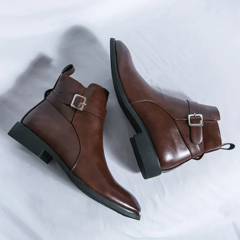 Bottines Chelsea homme zip latéral élégantes bout pointu usage quotidien