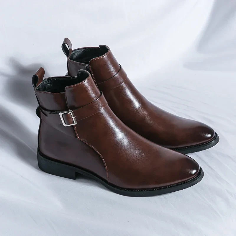 Bottines Chelsea homme zip latéral élégantes bout pointu usage quotidien