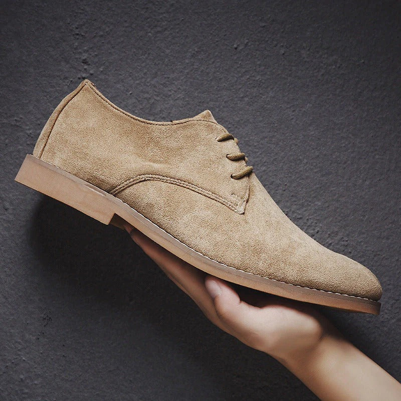 Chaussures oxford homme daim à lacets bout rond mariage