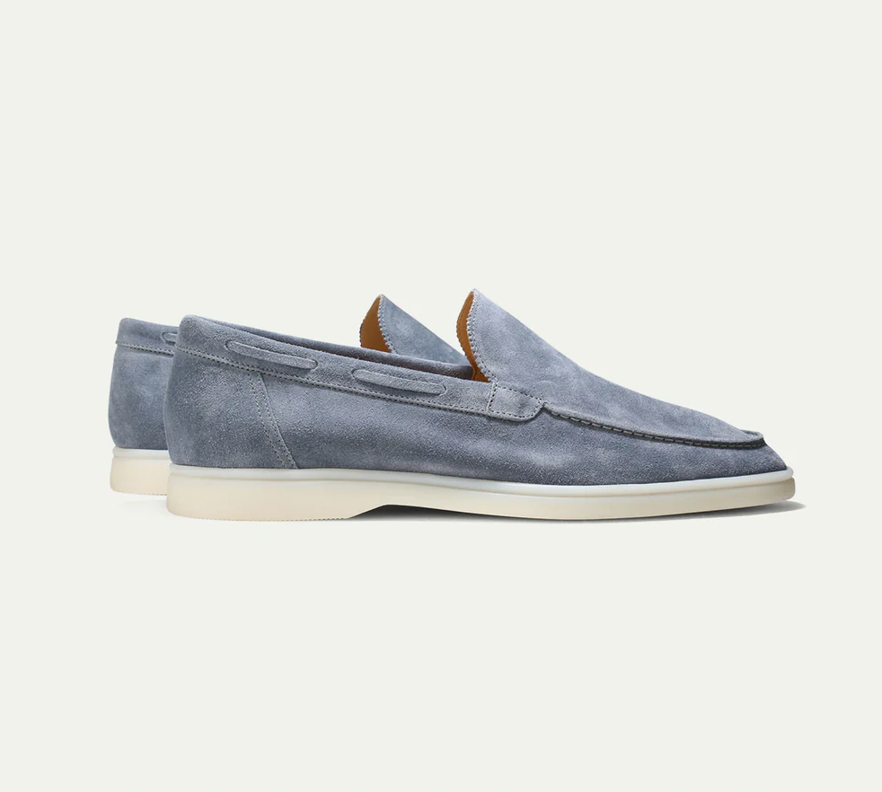 Mocassins homme slip-on daim semelle souple style casual