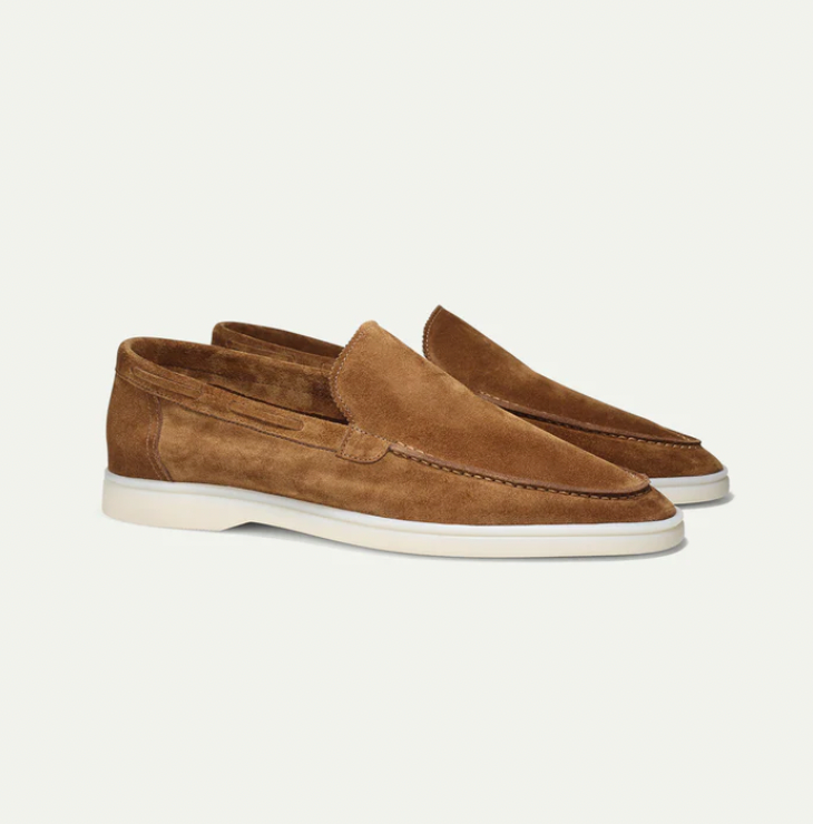 Mocassins homme slip-on daim semelle souple style casual