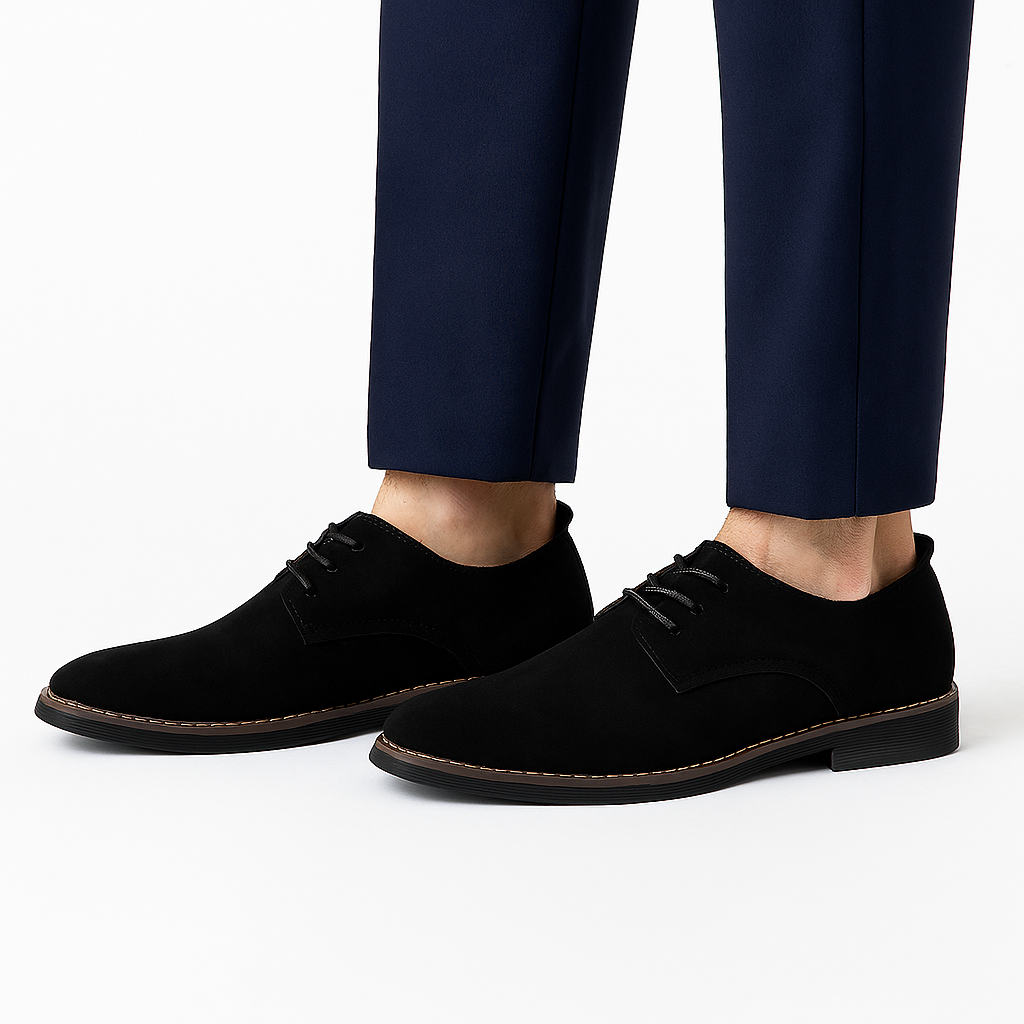 Chaussures derby homme daim à lacets bout rond casual