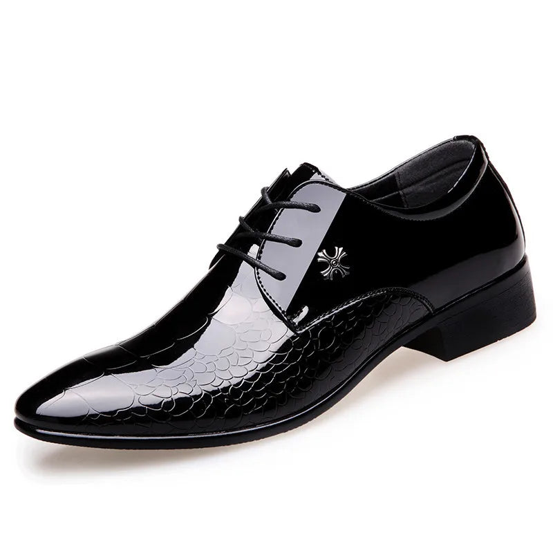 Chaussures oxford homme vernis texturé bout pointu mariage