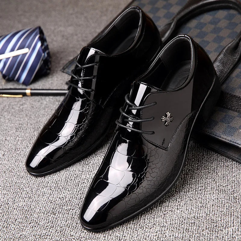 Chaussures oxford homme vernis texturé bout pointu mariage