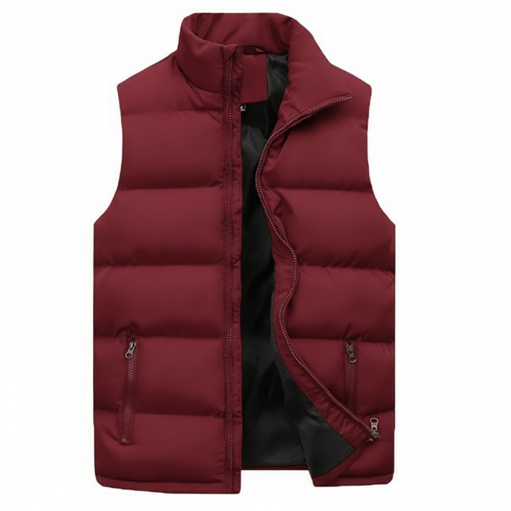 Doudoune sans manches homme gilet matelassé zippé coupe droite quotidien