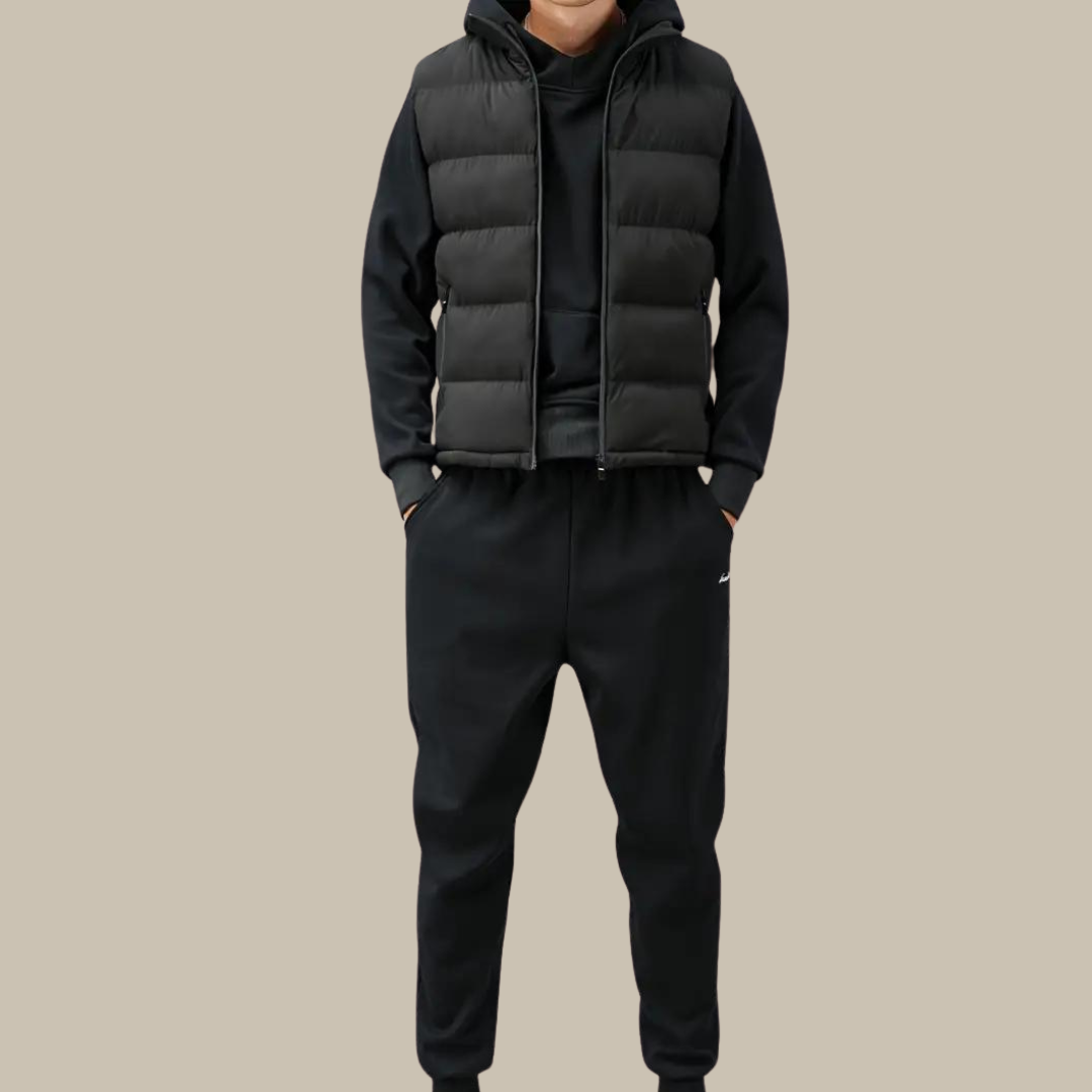 Doudoune sans manches homme gilet matelassé zippé coupe droite quotidien